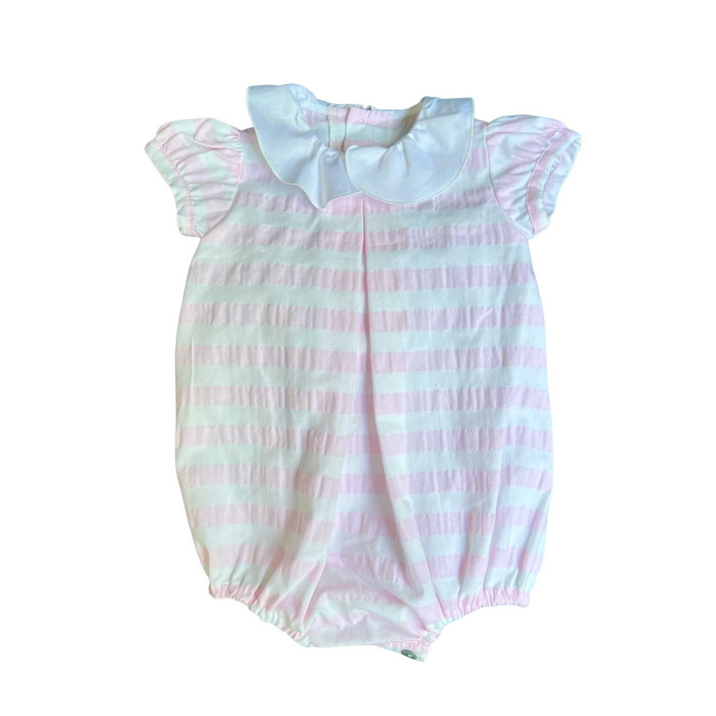 Petal Romper - Pink Stripe