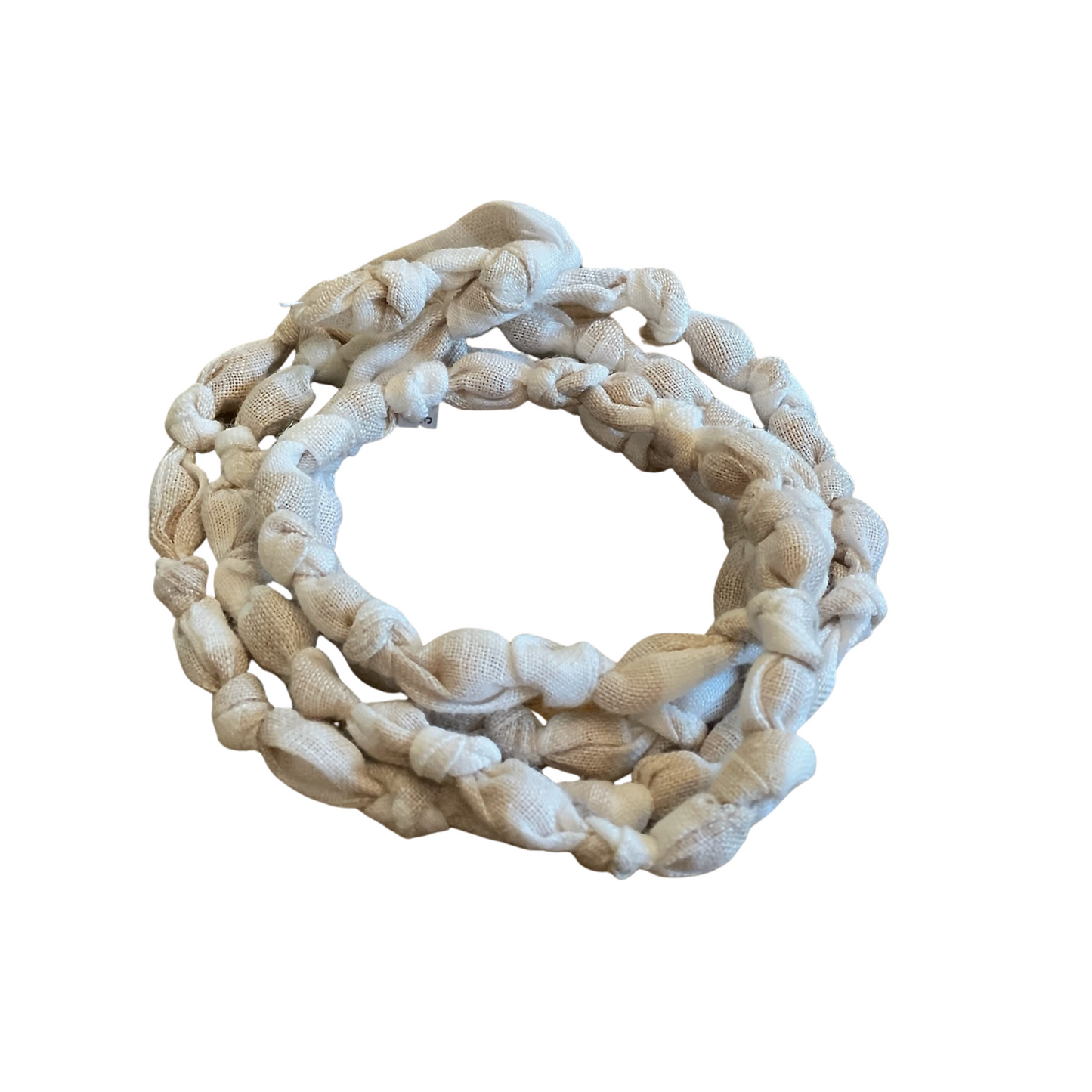 Linen Necklace - White/Tan