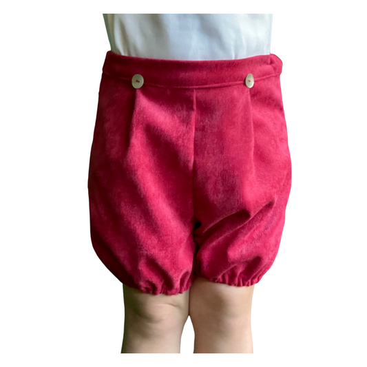 Corduroy Bloomer Shorts - Cranberry