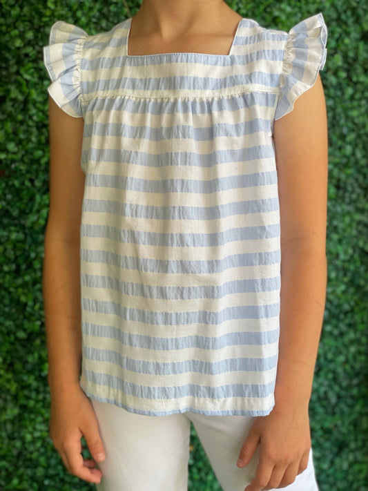 Alessandra Top - Blue Stripe