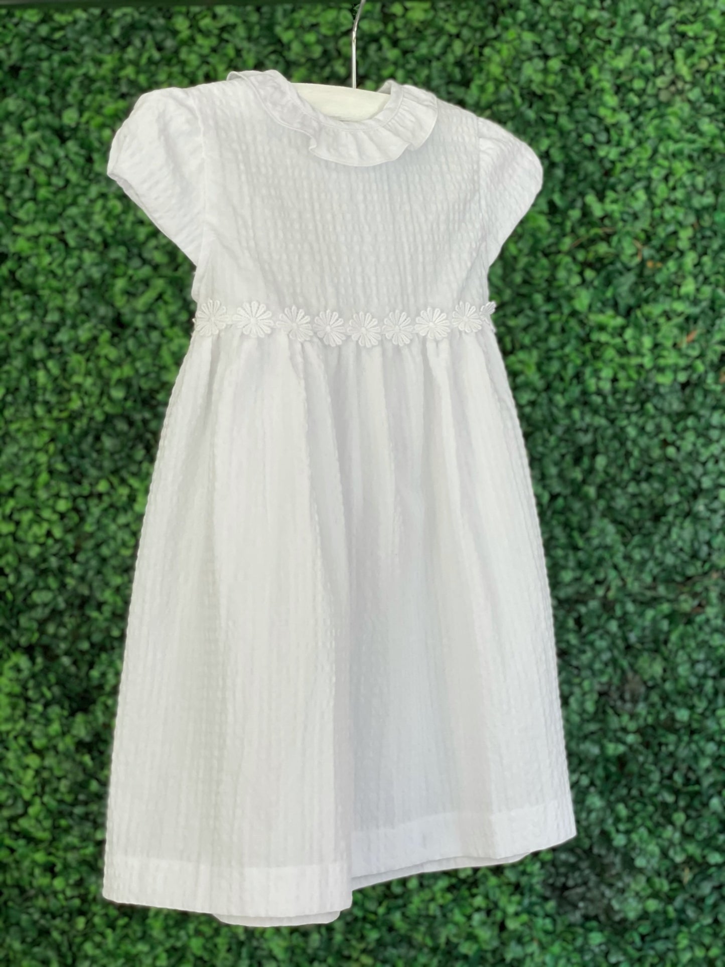 Bambola Dress - White Seersucker