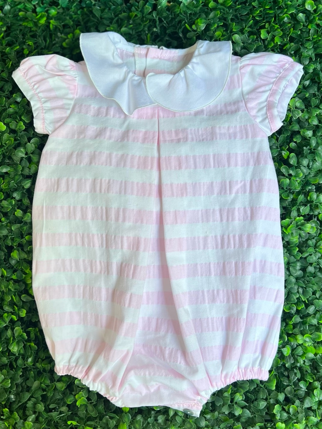 Petal Romper - Pink Stripe