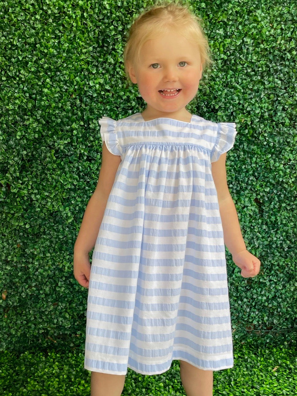 Alessia Dress - Blue Stripe