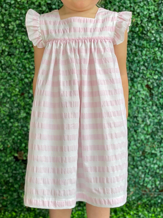 Alessia Dress - Pink Stripe